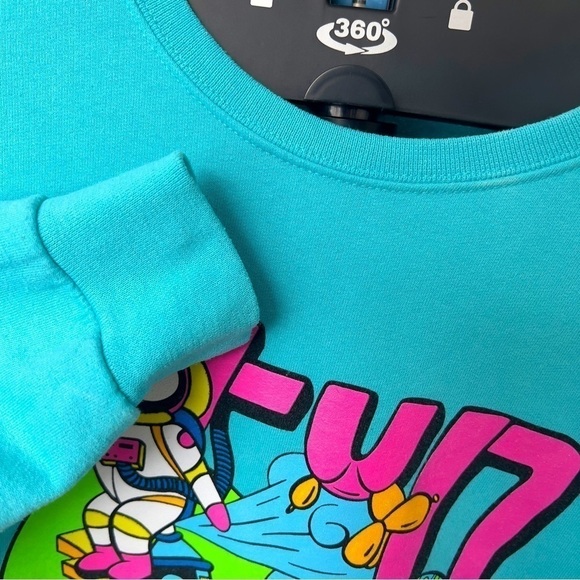 80s Teal Logo Pop Art Retro Sport Pullover Sweatshirt L - Picture 3 of 6